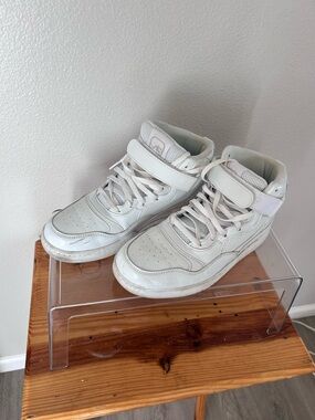 Andi White High Top Sneakers - Classic Lace & Strap Style